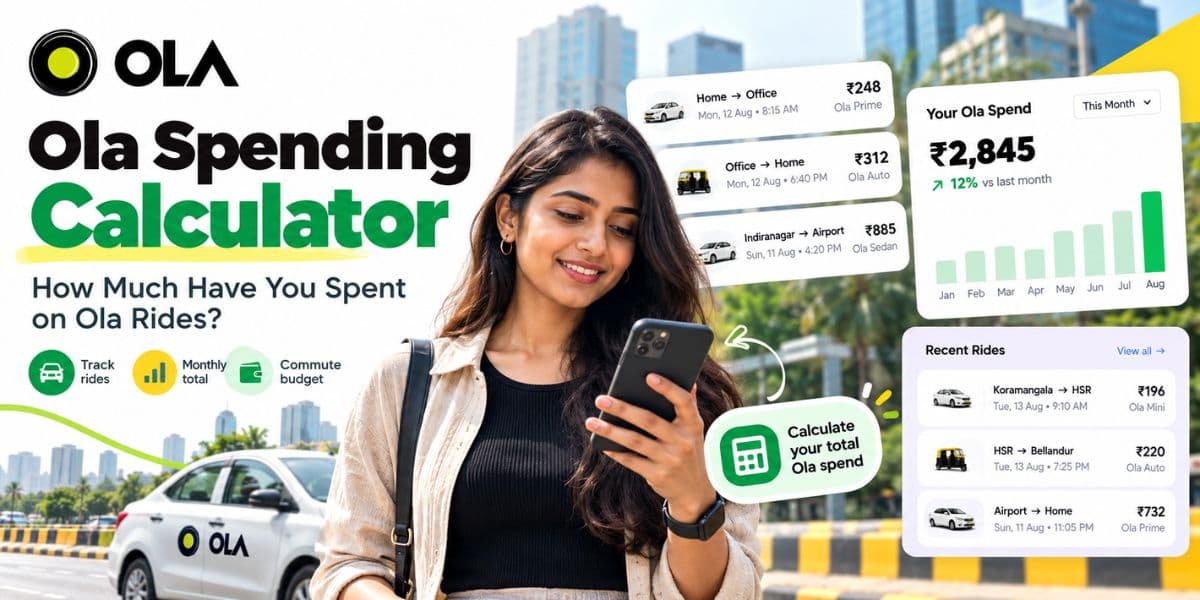 Ola Spending Calculator   Check Your Total Ride Spend