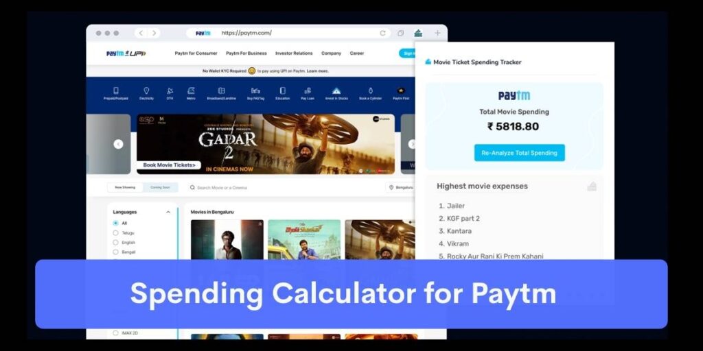 Spending Calculator for Paytm